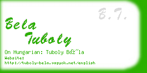 bela tuboly business card